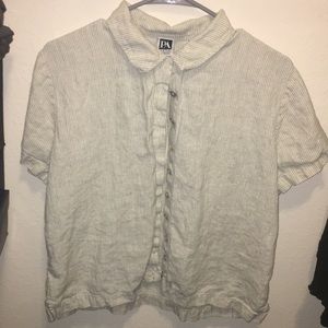 Button up vertical stripe shirt